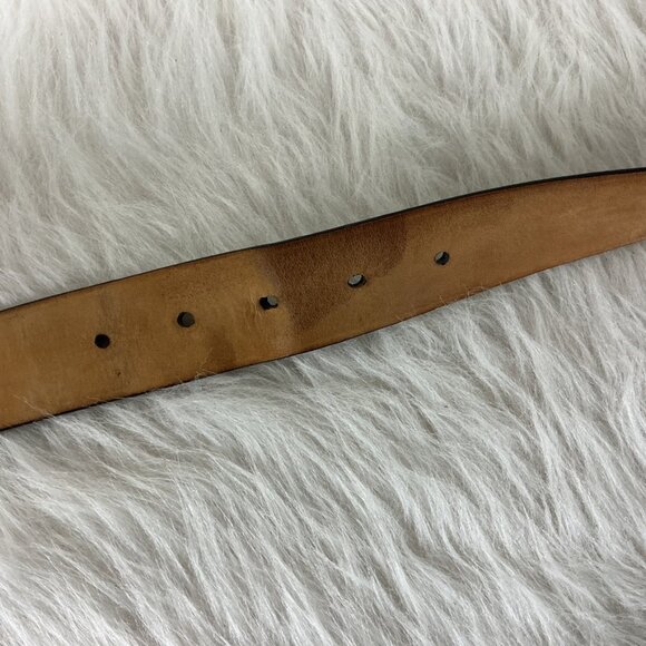 Michael Toschi Brown Leather Belt Black Perforated Rubber Section 42 - Picture 7 of 10